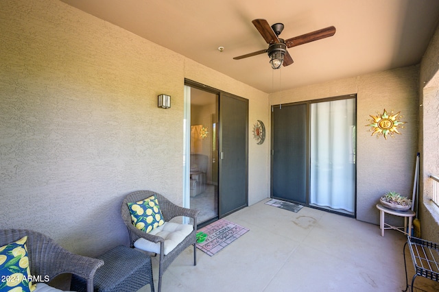 view of patio / terrace with ceiling fan