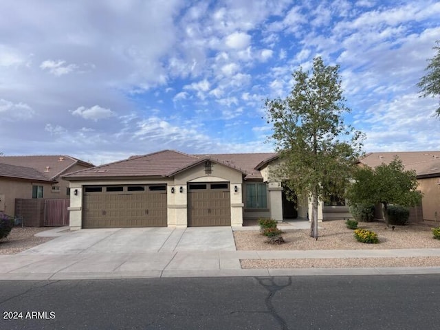 ranch-style home with a garage