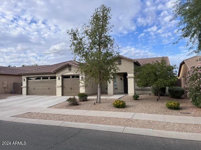 view of front of house with a garage