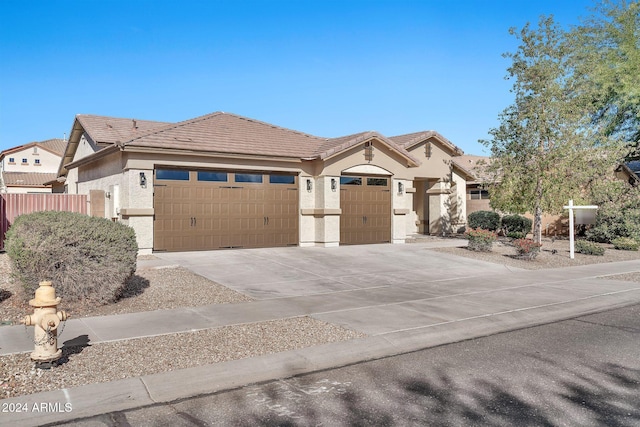 view of front of house with a garage