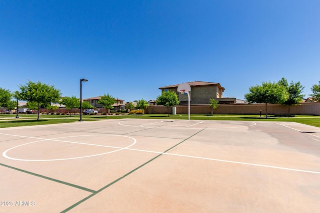 7420 E Peralta Ave, Mesa, AZ 85212 - view of sport court with a lawn, fence, and community basketball court
