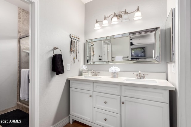 1324 S Banning St, Gilbert, AZ 85296 - full bathroom featuring double vanity and a stall shower