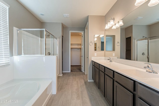 18766 W Montebello Ave, Litchfield Park, AZ 85340 - bathroom with a garden tub, a sink, and a stall shower
