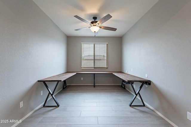 18766 W Montebello Ave, Litchfield Park, AZ 85340 - unfurnished office with light wood-style flooring, baseboards, and a ceiling fan