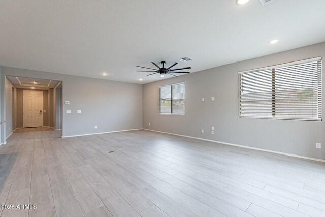 18766 W Montebello Ave, Litchfield Park, AZ 85340 - spare room featuring ceiling fan, baseboards, visible vents, and recessed lighting