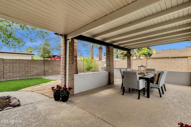 4840 E Sunnyside Dr, Scottsdale, AZ 85254 - view of patio / terrace featuring a fenced backyard and outdoor dining area