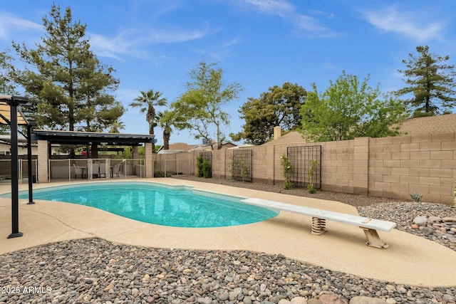 4840 E Sunnyside Dr, Scottsdale, AZ 85254 - view of pool with a fenced in pool, a patio area, and a fenced backyard