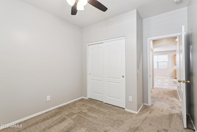 3013 W Via De Pedro Miguel, Phoenix, AZ 85086 - unfurnished bedroom featuring carpet, a closet, and ceiling fan