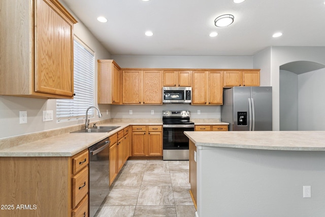 3013 W Via De Pedro Miguel, Phoenix, AZ 85086 - kitchen with appliances with stainless steel finishes, light countertops, and recessed lighting