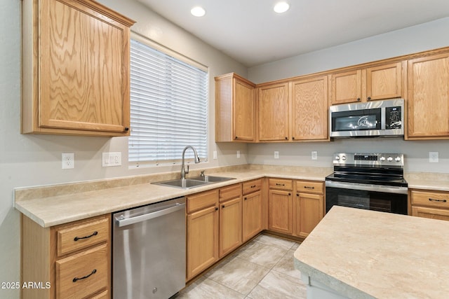 3013 W Via De Pedro Miguel, Phoenix, AZ 85086 - kitchen with stainless steel appliances, light countertops, recessed lighting, and light tile patterned floors