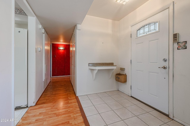 foyer featuring light hardwood / wood-style floors