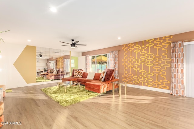 living room featuring hardwood / wood-style flooring