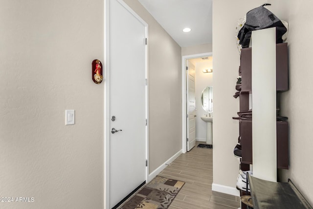 1906 W Lariat Ln, Phoenix, AZ 85085 - corridor with wood finish floors, baseboards, and recessed lighting