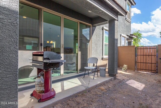 view of patio with area for grilling