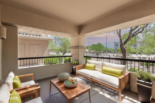 balcony with an outdoor hangout area