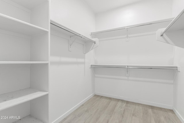 spacious closet featuring light wood-type flooring