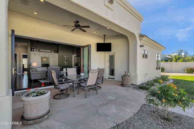 view of patio / terrace with ceiling fan