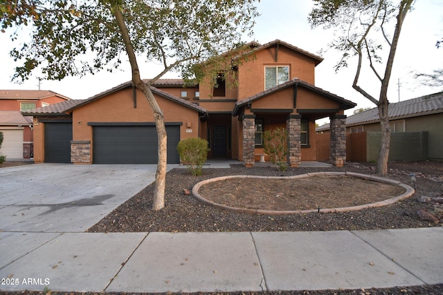 view of front facade with a garage