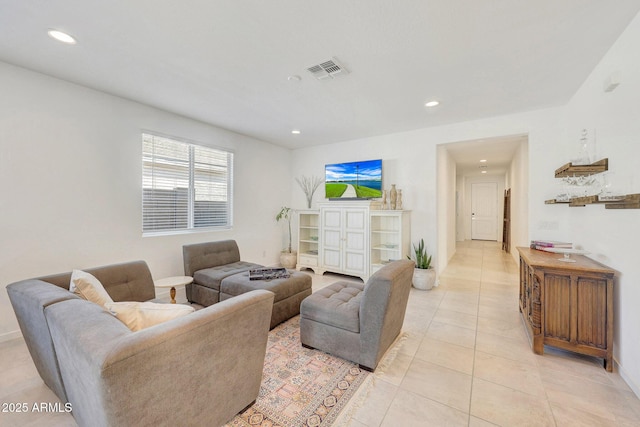 view of tiled living room