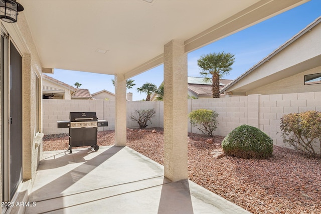 view of patio with grilling area