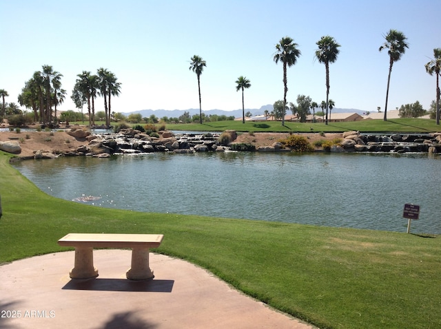 property view of water with a mountain view