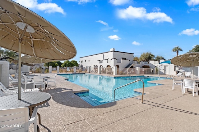 view of pool with a patio area