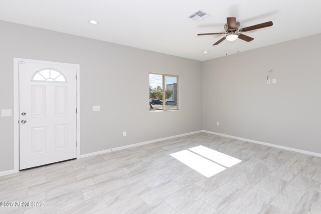 19 E Elm St, Tucson, AZ 85705 - foyer featuring a ceiling fan, recessed lighting, and baseboards