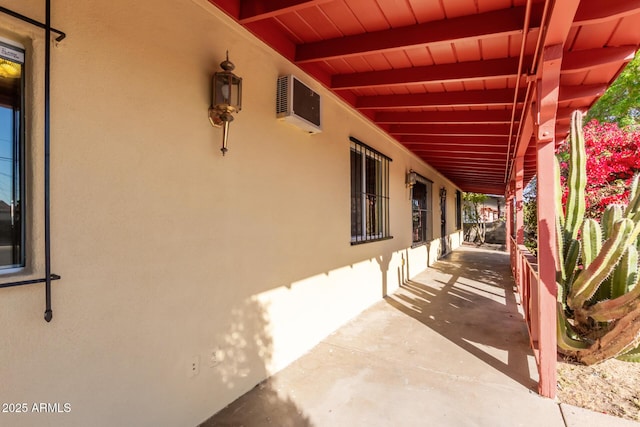 view of patio featuring heating unit