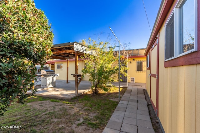 view of yard featuring a patio area