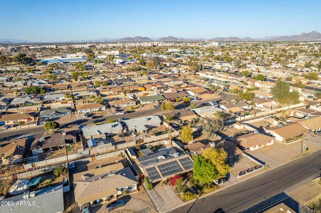 drone / aerial view with a mountain view