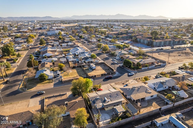 aerial view featuring a mountain view