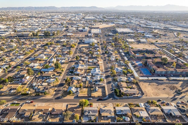 aerial view with a mountain view