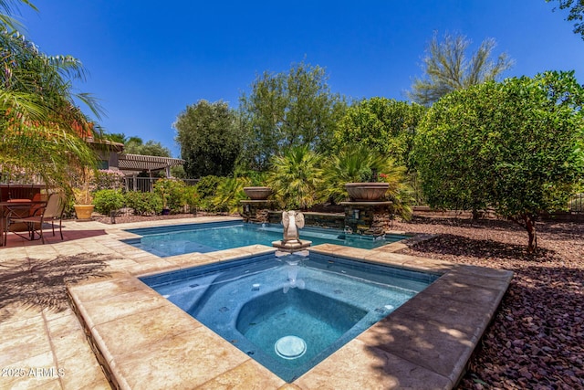 30135 N 129th Gln, Peoria, AZ 85383 - outdoor pool with an in-ground hot tub and a patio