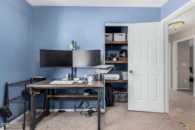 office area with baseboards