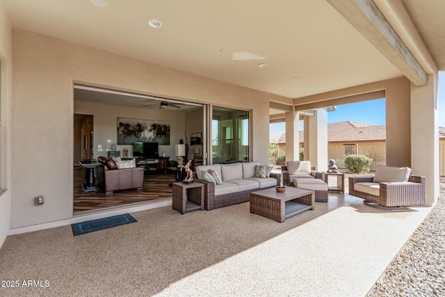 view of patio featuring outdoor lounge area