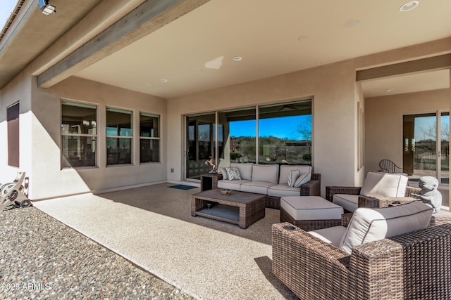 view of patio featuring outdoor lounge area