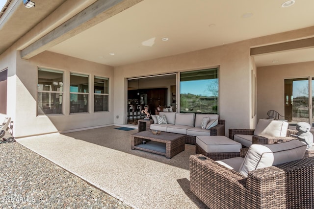 view of patio / terrace featuring an outdoor living space