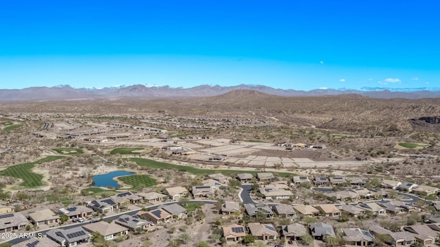 aerial view with a residential view and a water and mountain view