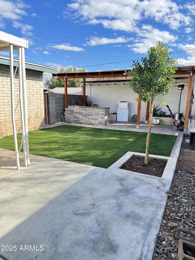 view of yard featuring a patio