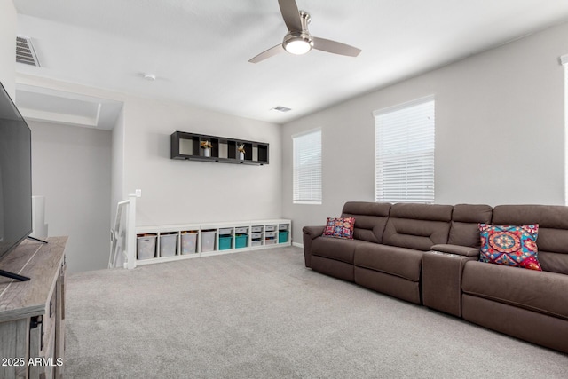 2562 N Springfield St, Buckeye, AZ 85396 - carpeted living room with ceiling fan