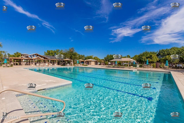 3875 E Claxton Ave, Gilbert, AZ 85297 - community pool with a patio area and a gazebo