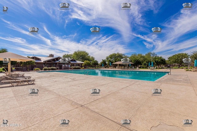 3875 E Claxton Ave, Gilbert, AZ 85297 - community pool featuring a patio area and a gazebo