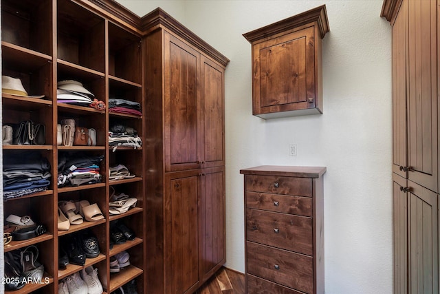 7272 E Gainey Ranch Rd Unit 29, Scottsdale, AZ 85258 - spacious closet featuring wood finished floors