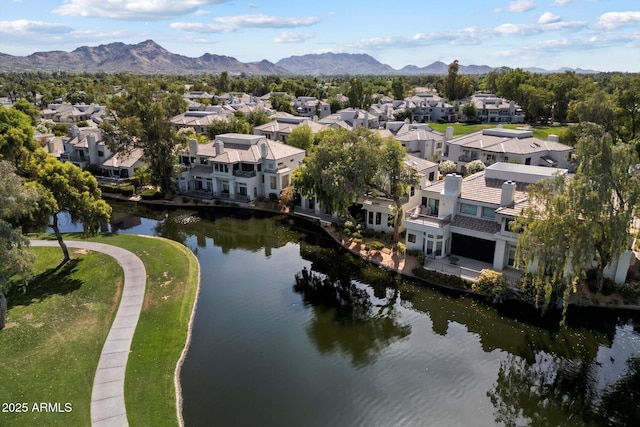 7272 E Gainey Ranch Rd Unit 29, Scottsdale, AZ 85258 - aerial perspective of suburban area featuring a water and mountain view