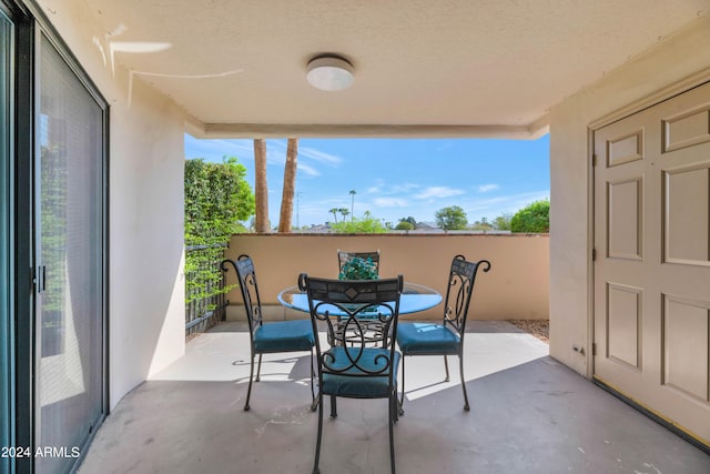 balcony featuring a patio