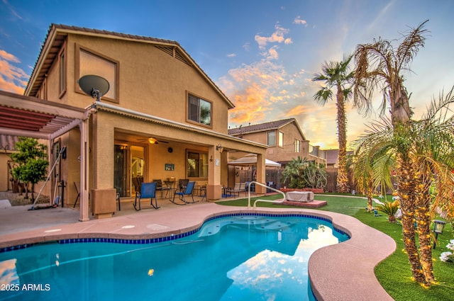 pool featuring a patio area