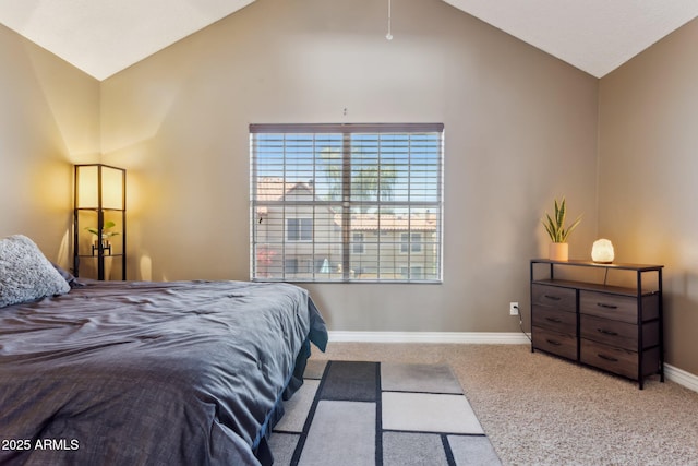 4601 N 102nd Ave Unit 1055, Phoenix, AZ 85037 - carpeted bedroom featuring baseboards and high vaulted ceiling