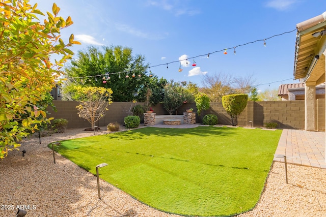 view of yard with a patio area