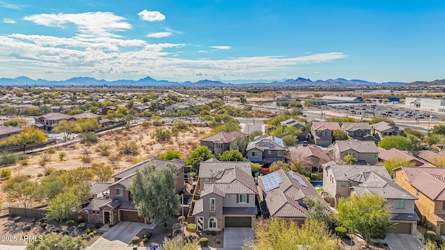 aerial view with a mountain view