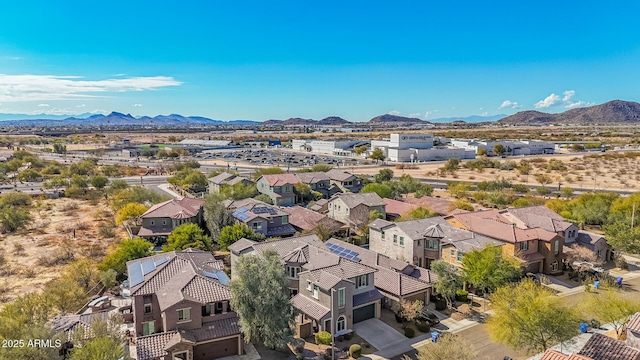 bird's eye view with a mountain view